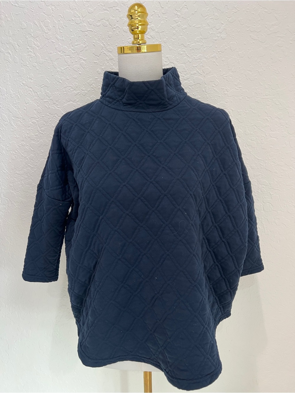 Tuckernuck Quilted Navy Turtleneck Pullover